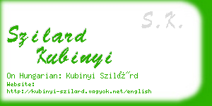 szilard kubinyi business card